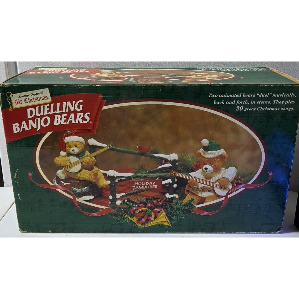 Vintage Mr. Christmas Animated Dueling BANJO BEARS Working